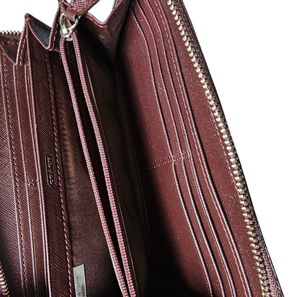 NWOT Coach Signature Brown and Tan Zip Around Wallet Clutch - Picture 8 of 10